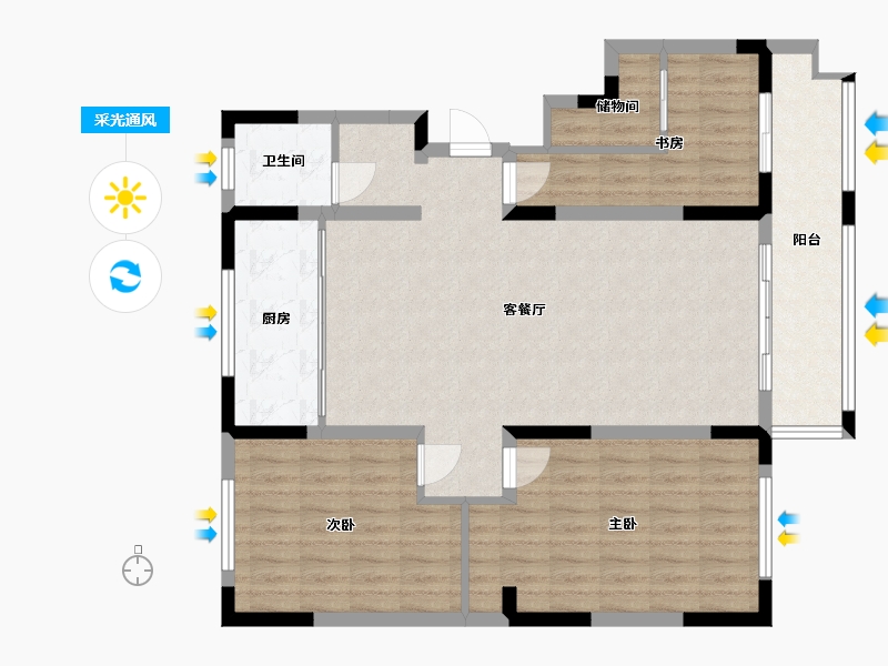 山东省-潍坊市-华邦·旭景园-东区-110.00-户型库-采光通风