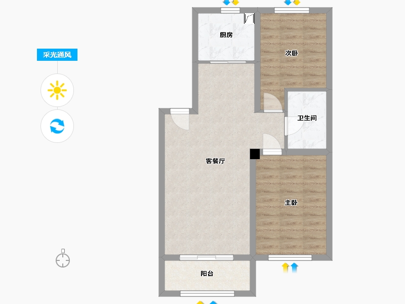 辽宁省-本溪市-欧洲城本府-75.00-户型库-采光通风