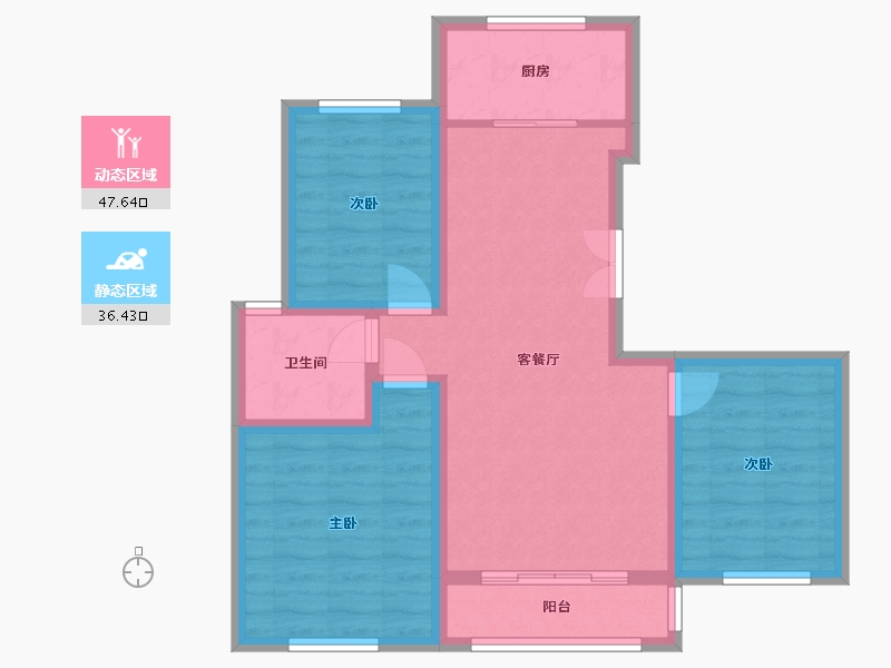 新疆维吾尔自治区-阿克苏地区-奥宇博士小镇-87.00-户型库-动静分区