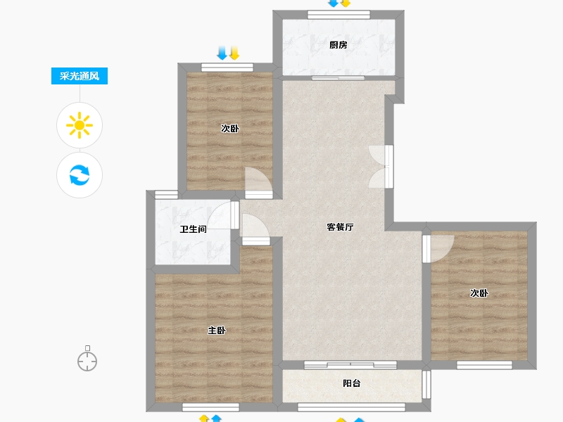 新疆维吾尔自治区-阿克苏地区-奥宇博士小镇-87.00-户型库-采光通风