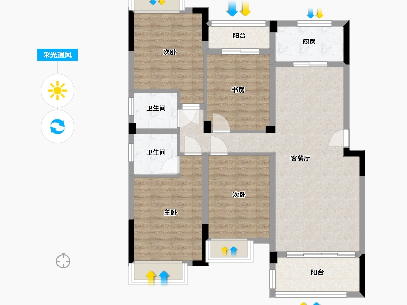 湖南省-衡阳市-平安和润园-100.00-户型库-采光通风