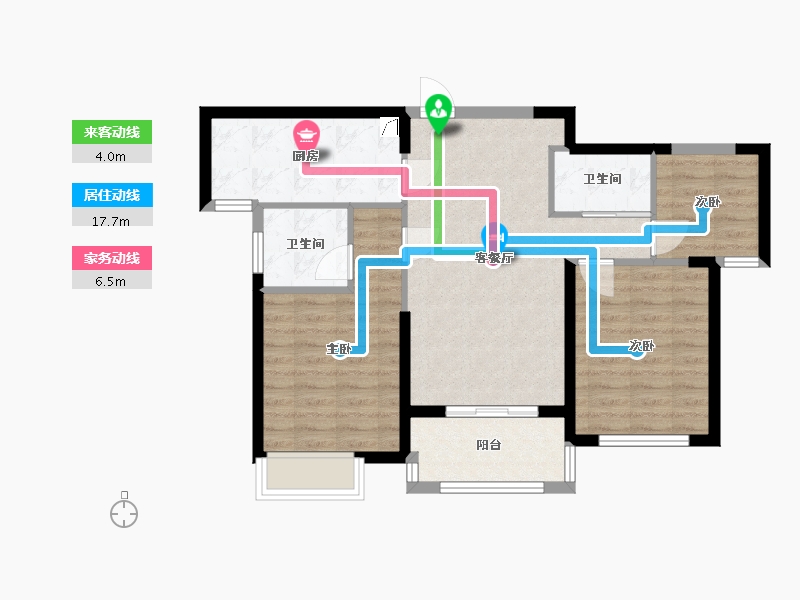 福建省-泉州市-万科城市之光一期-76.29-户型库-动静线