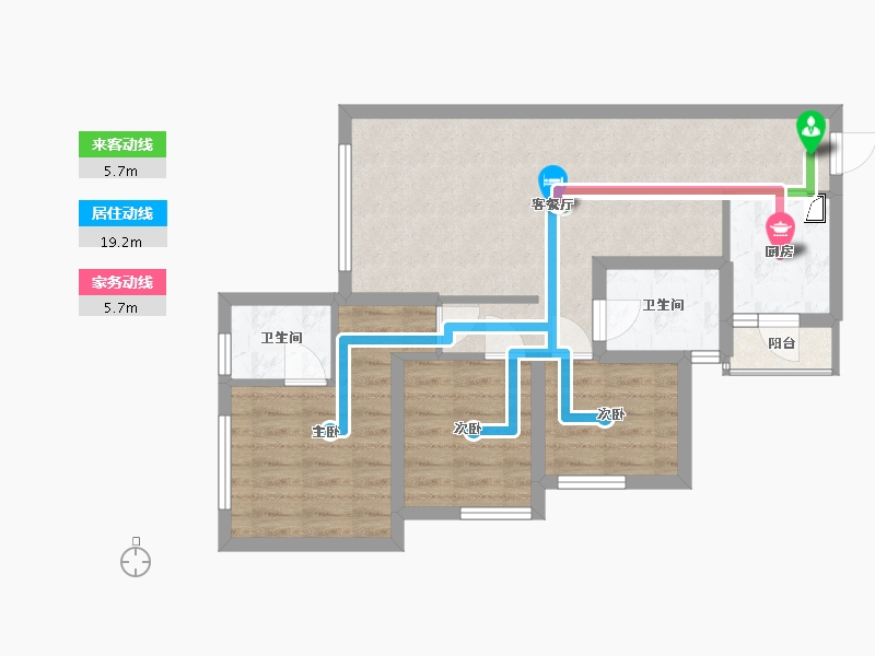 四川省-南充市-江山美墅-76.00-户型库-动静线