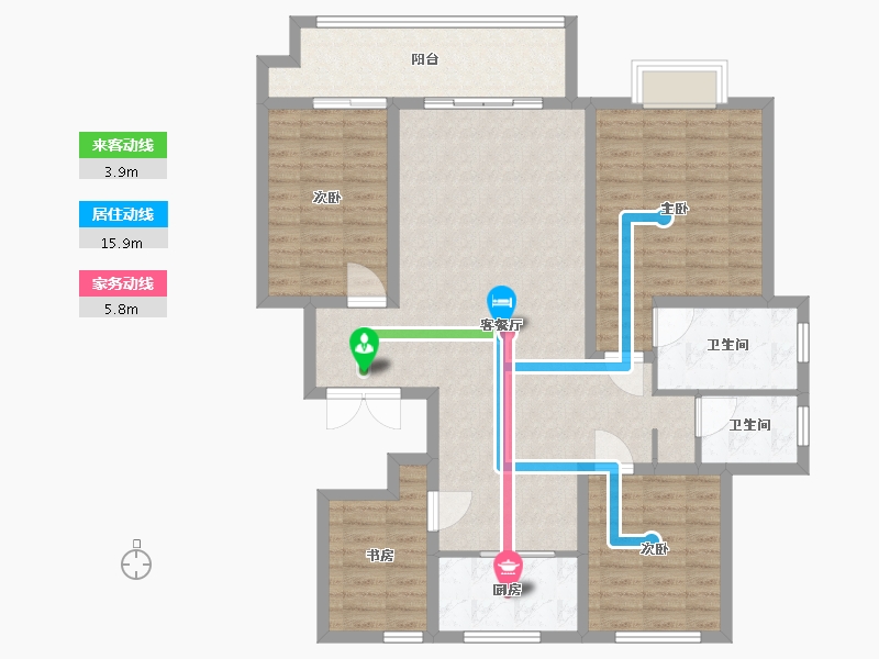 山东省-临沂市-贵和美墅-120.00-户型库-动静线