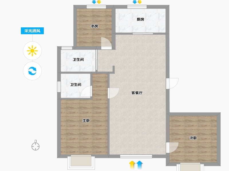 新疆维吾尔自治区-乌鲁木齐市-高铁明珠-102.00-户型库-采光通风