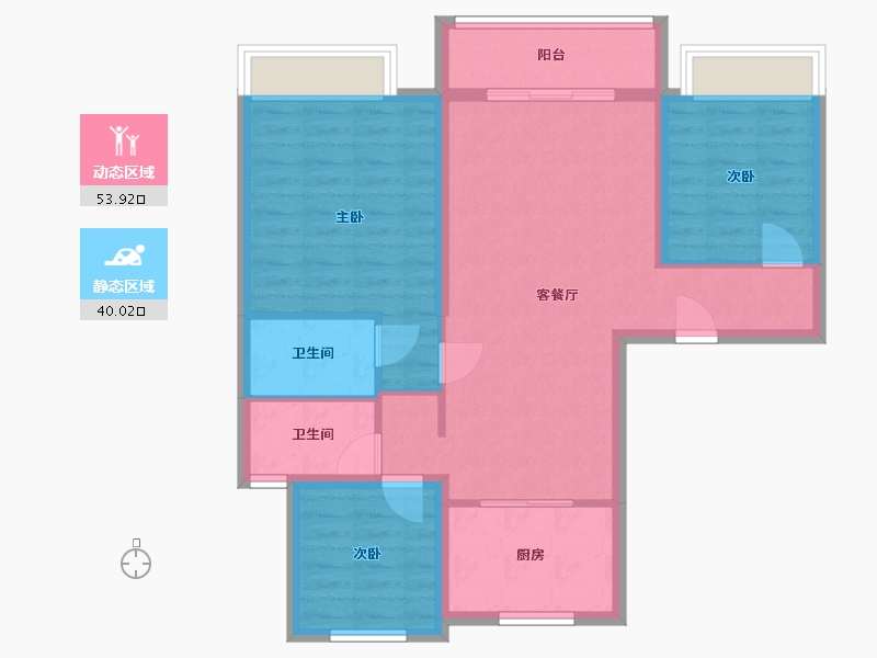 吉林省-通化市-碧桂园-91.70-户型库-动静分区