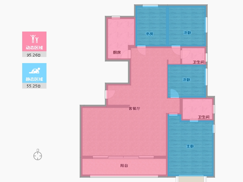 河南省-郑州市-万科民安江山府-146.00-户型库-动静分区