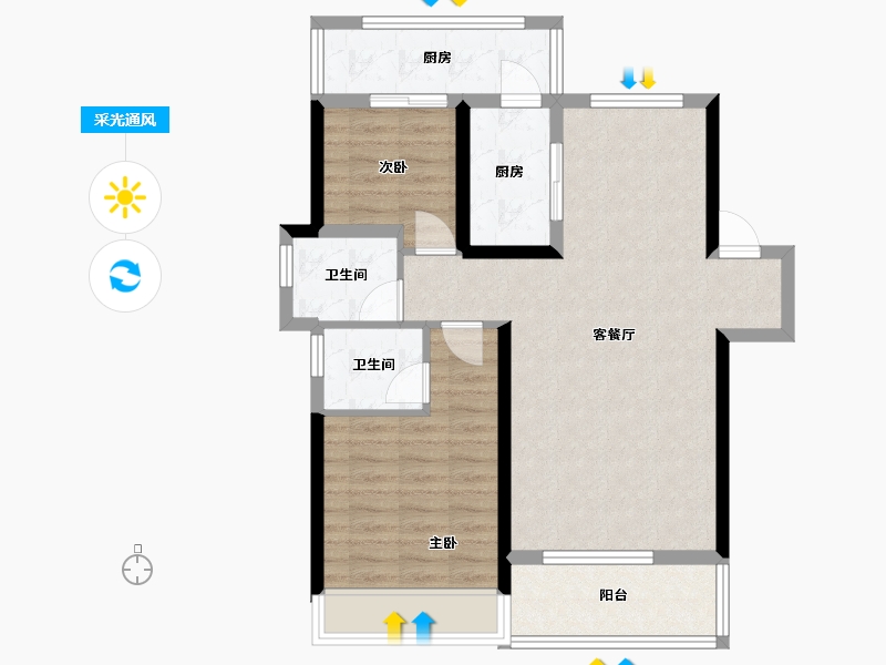 湖南省-永州市-零陵珊瑚海-78.00-户型库-采光通风