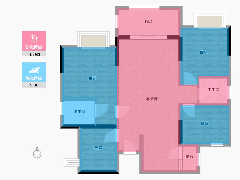 四川省-内江市-凯利翡翠园3期-80.00-户型库-动静分区