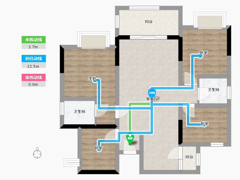 四川省-内江市-凯利翡翠园3期-80.00-户型库-动静线