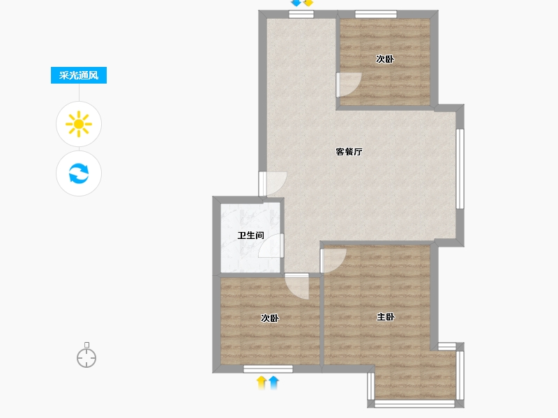 辽宁省-大连市-芙蓉人家-72.10-户型库-采光通风