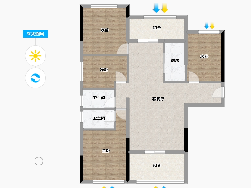 广东省-汕尾市-东方茗府-100.00-户型库-采光通风