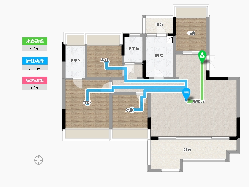 四川省-达州市-蓝光芙蓉风华-126.00-户型库-动静线