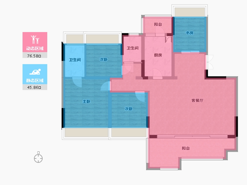 四川省-达州市-蓝光芙蓉风华-126.00-户型库-动静分区