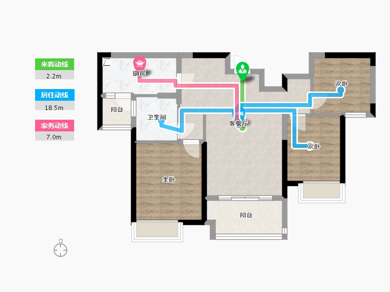 黑龙江省-大庆市-大庆恒大御湖庄园-76.00-户型库-动静线