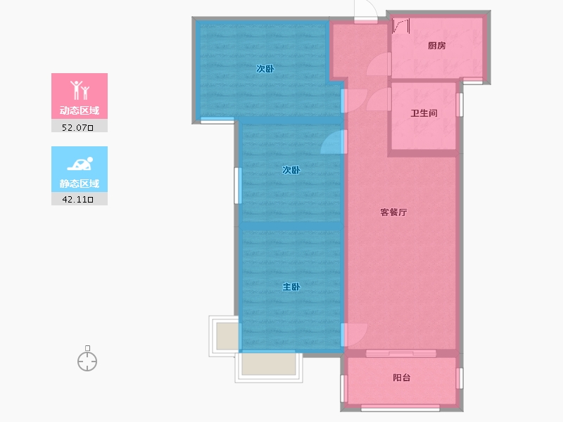 陕西省-咸阳市-沁园春天-150.00-户型库-动静分区