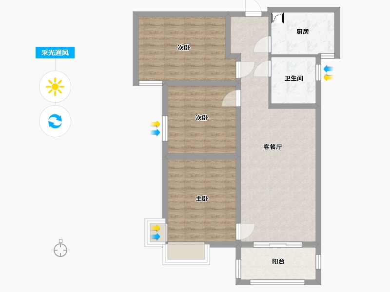 陕西省-咸阳市-沁园春天-150.00-户型库-采光通风