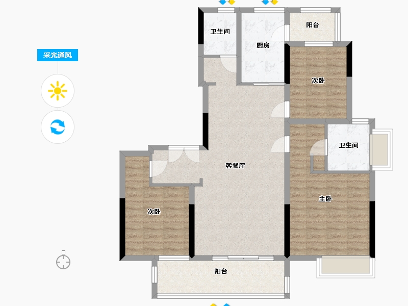 福建省-宁德市-专家村-123.80-户型库-采光通风