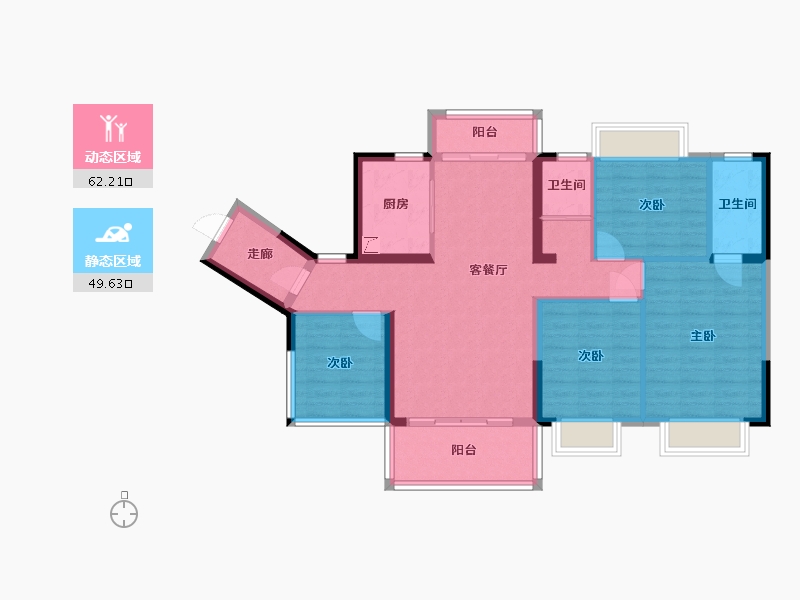 广西壮族自治区-贵港市-天空之城-72.00-户型库-动静分区