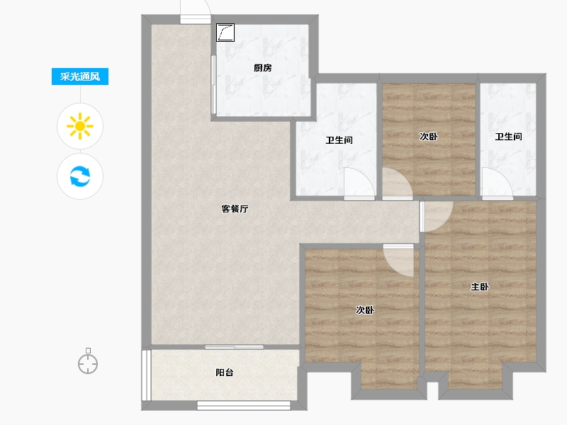 湖北省-武汉市-中建铂公馆-82.00-户型库-采光通风