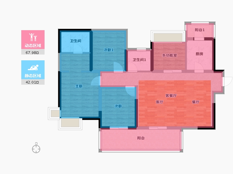 四川省-成都市-富豪公馆二期-110.00-户型库-动静分区