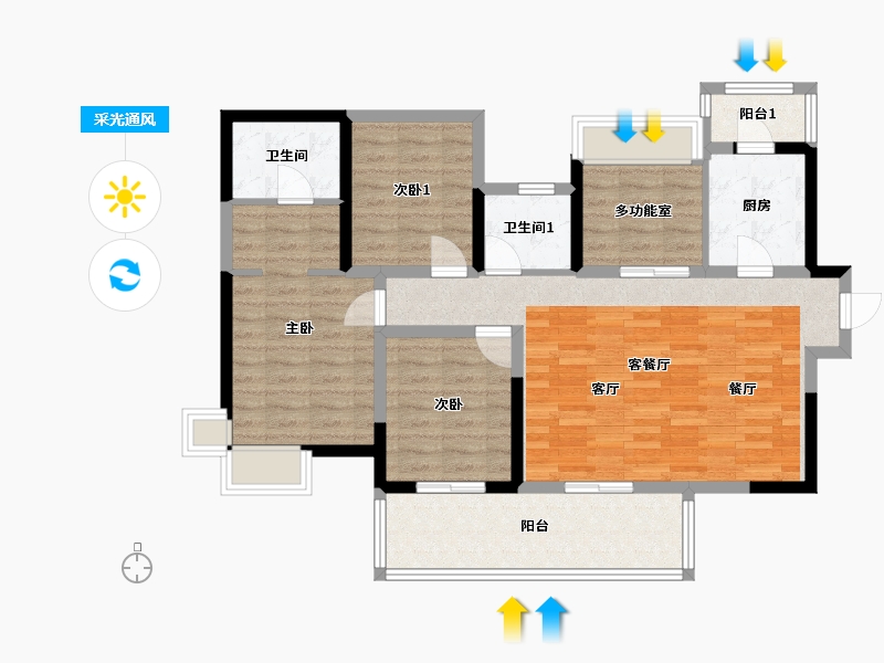 四川省-成都市-富豪公馆二期-110.00-户型库-采光通风