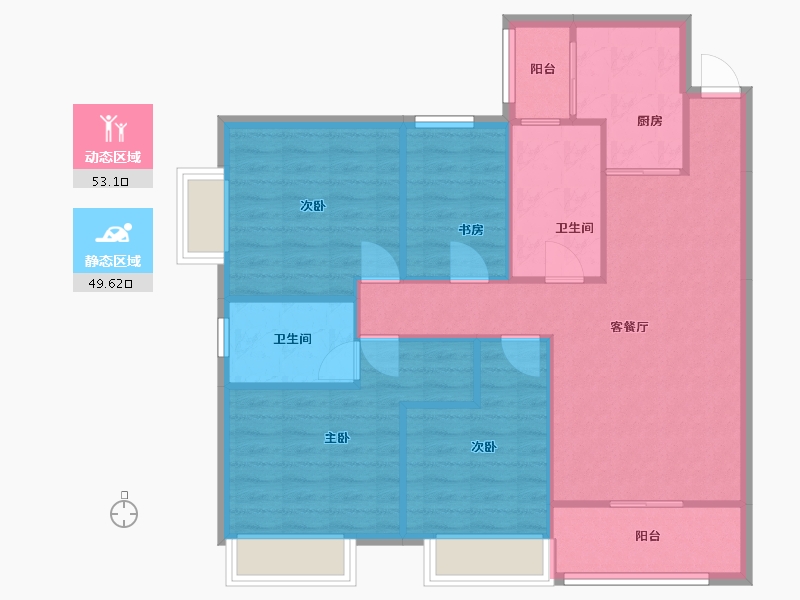 广东省-广州市-桐悦花园-108.05-户型库-动静分区