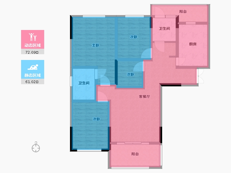 贵州省-铜仁市-天都小区-118.00-户型库-动静分区