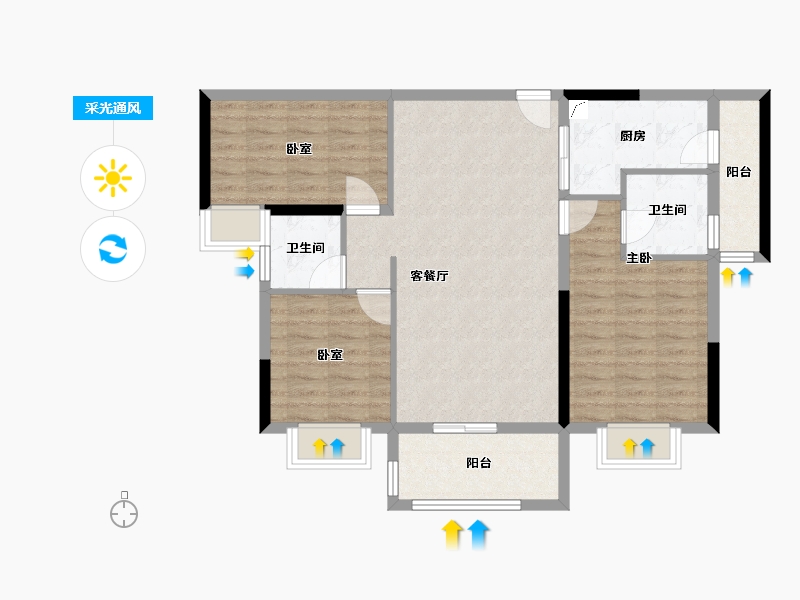 广东省-清远市-依云四季苑-91.12-户型库-采光通风