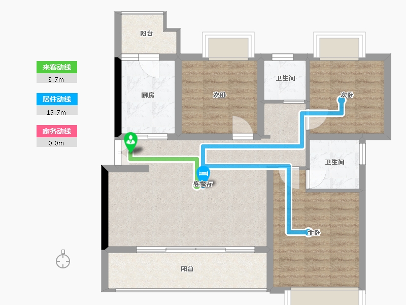 重庆-重庆市-龙湖焕城-83.00-户型库-动静线