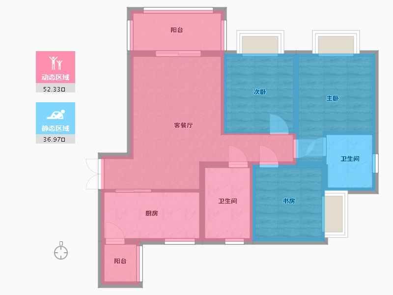 四川省-泸州市-恒正天泰仁和-90.00-户型库-动静分区