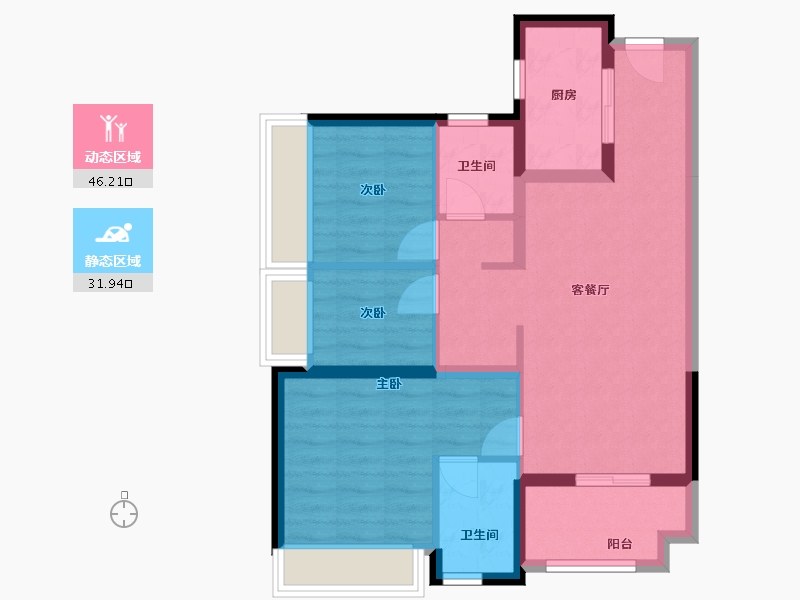 广东省-深圳市-宝澜雅苑-75.00-户型库-动静分区