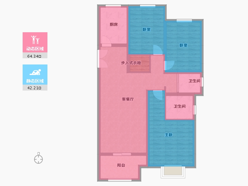 陕西省-西安市-西港碧水湾-102.16-户型库-动静分区