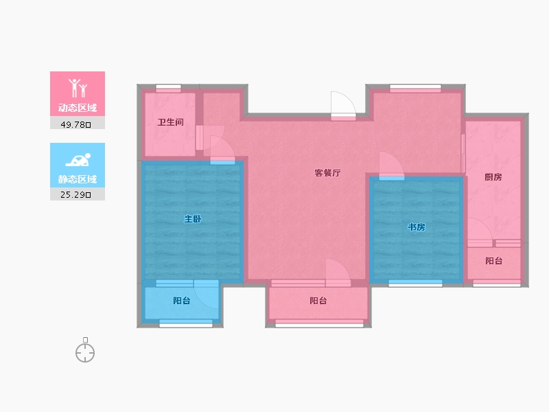 山东省-青岛市-碧水明珠-65.00-户型库-动静分区