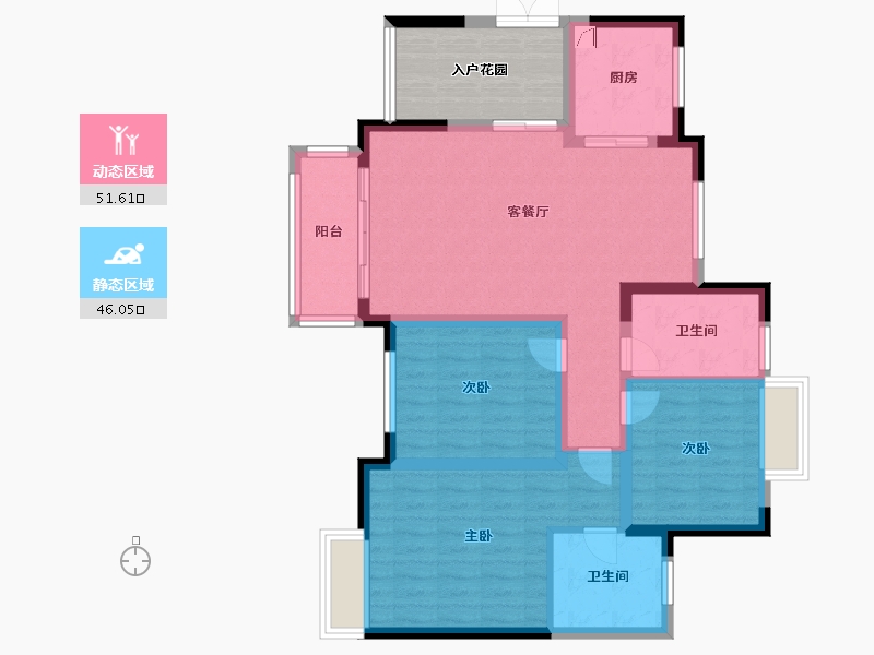 贵州省-贵阳市-龙凯苑-95.00-户型库-动静分区