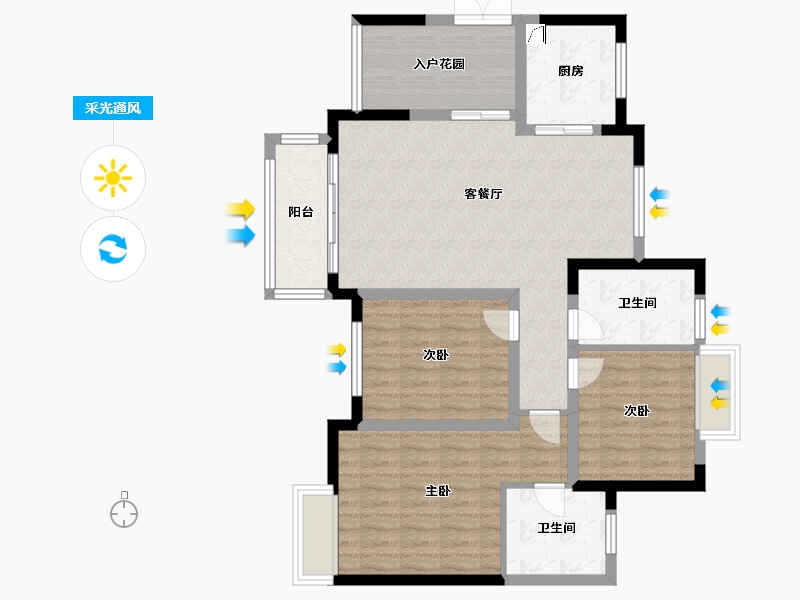 贵州省-贵阳市-龙凯苑-95.00-户型库-采光通风