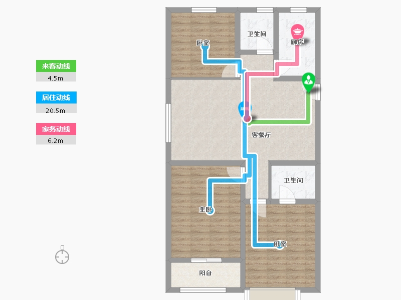 河北省-邯郸市-梦湖新城-95.00-户型库-动静线