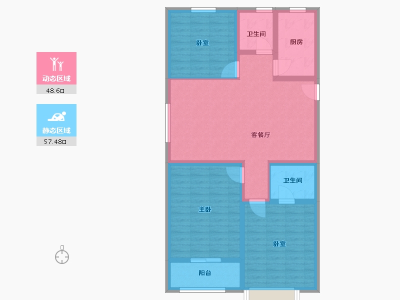 河北省-邯郸市-梦湖新城-95.00-户型库-动静分区