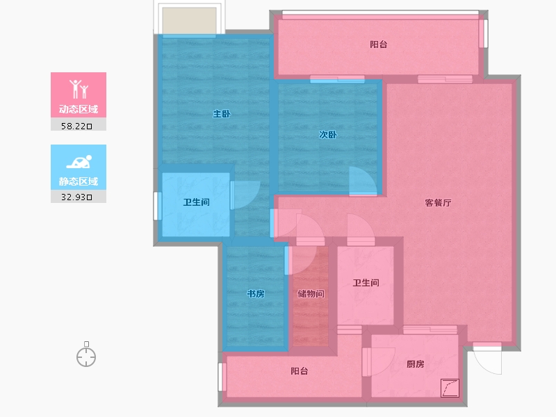 四川省-成都市-百悦142-79.00-户型库-动静分区