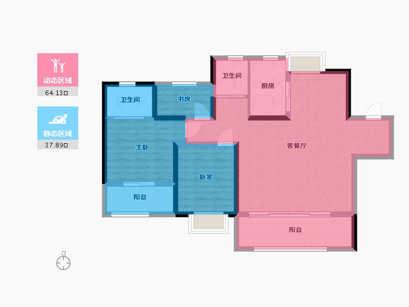 江苏省-南京市-荣盛隽峰雅苑-90.00-户型库-动静分区