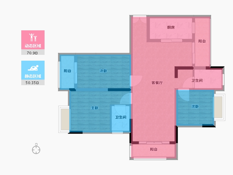 安徽省-六安市-安心正和城-108.50-户型库-动静分区