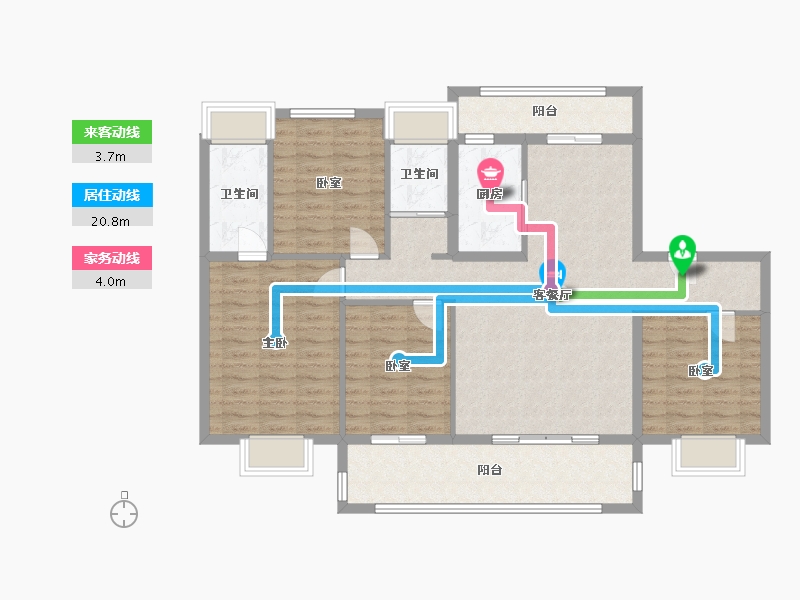 安徽省-六安市-霍山碧桂园-115.00-户型库-动静线