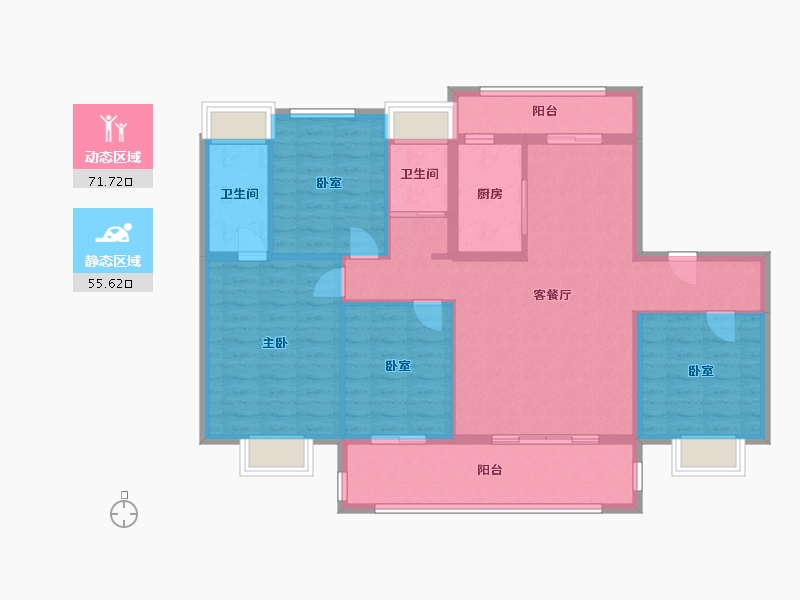 安徽省-六安市-霍山碧桂园-115.00-户型库-动静分区