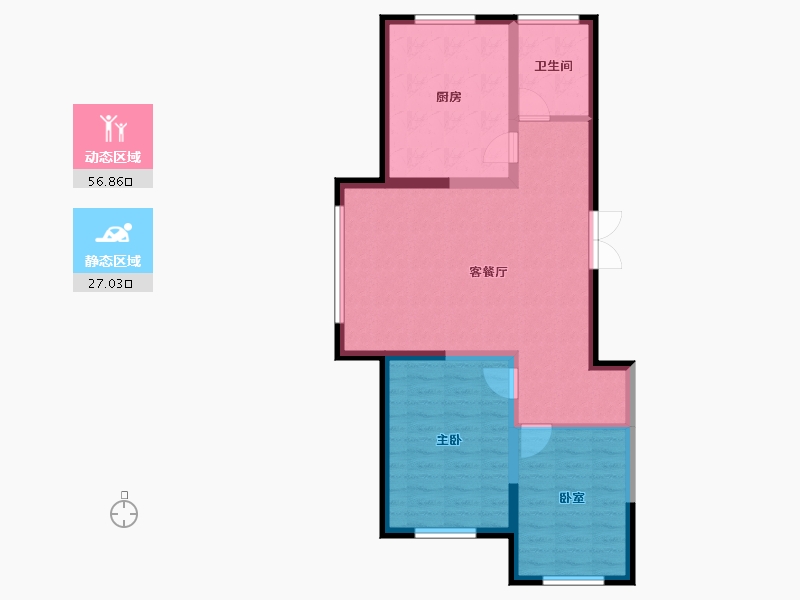 辽宁省-锦州市-城市之光-83.46-户型库-动静分区