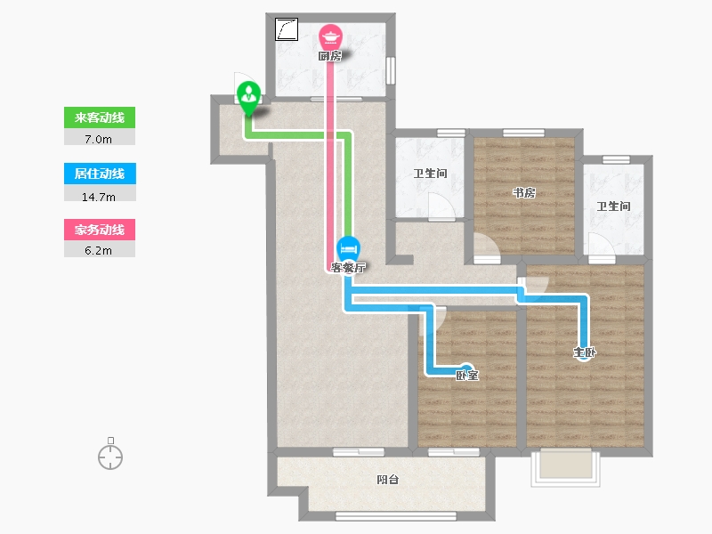 江苏省-徐州市-上城学府-101.00-户型库-动静线