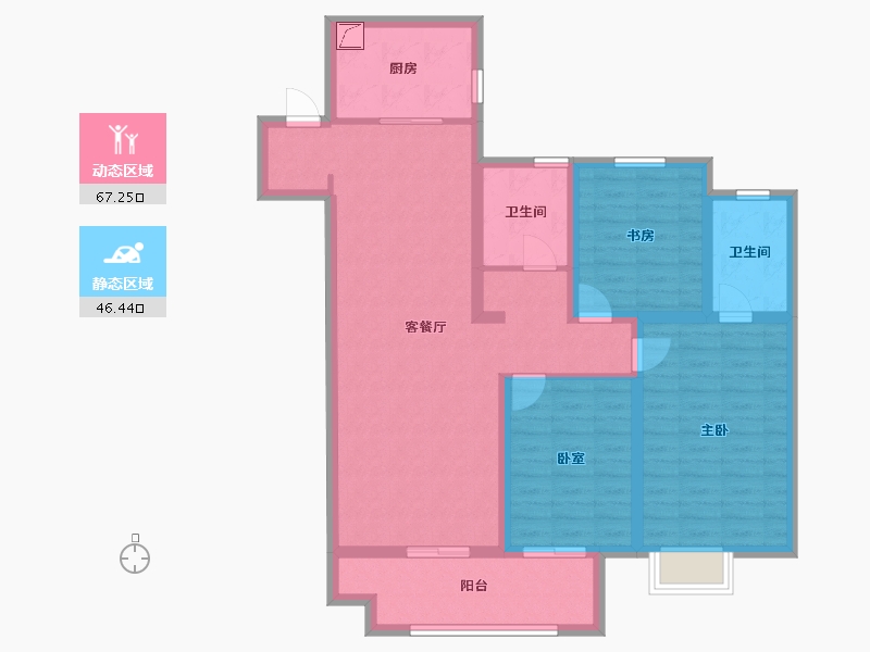 江苏省-徐州市-上城学府-101.00-户型库-动静分区