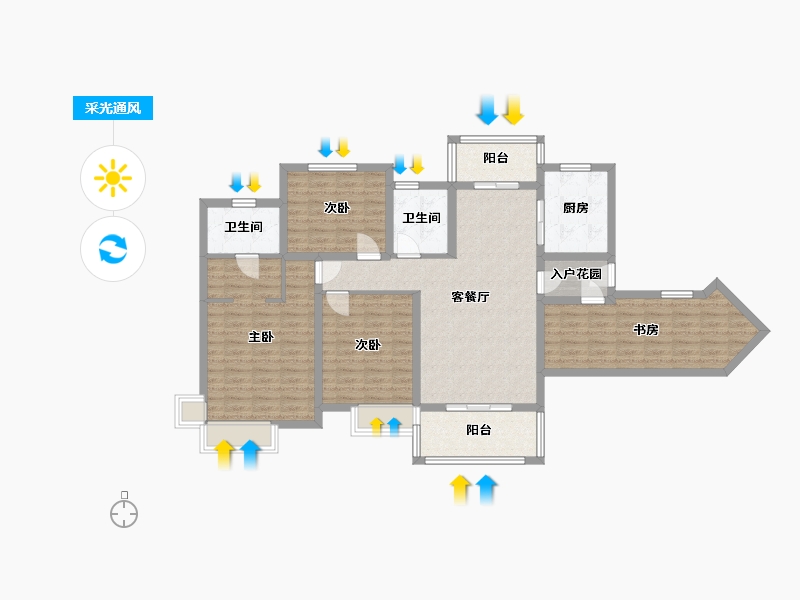 四川省-绵阳市-水韵长滩-110.00-户型库-采光通风