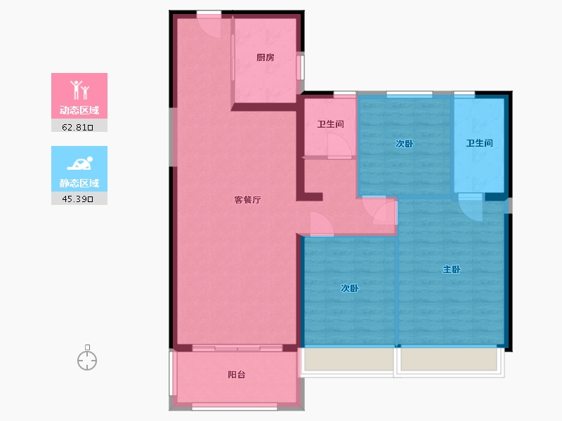 陕西省-咸阳市-兴平市碧桂园中央公园-98.00-户型库-动静分区