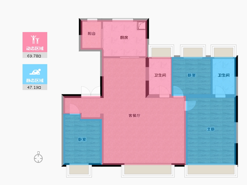 吉林省-长春市-中海橡树园-130.00-户型库-动静分区