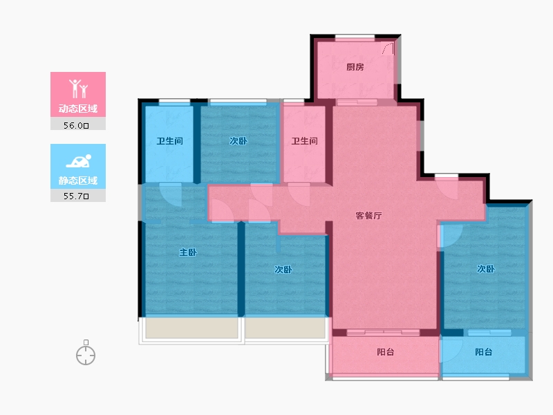 浙江省-温州市-万象府-99.00-户型库-动静分区